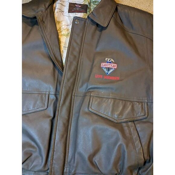 NWOT Handyman leather bomber jacket.vintage - Picture 9 of 11